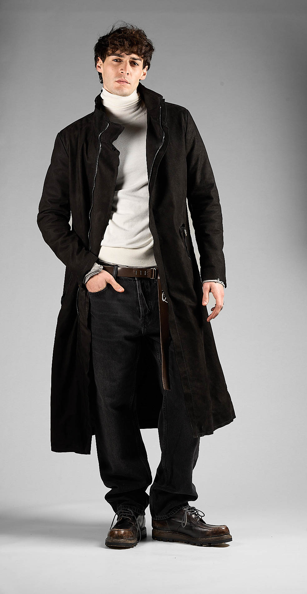 DANIELE BASTA LEATHER AND SILVER JACKET 